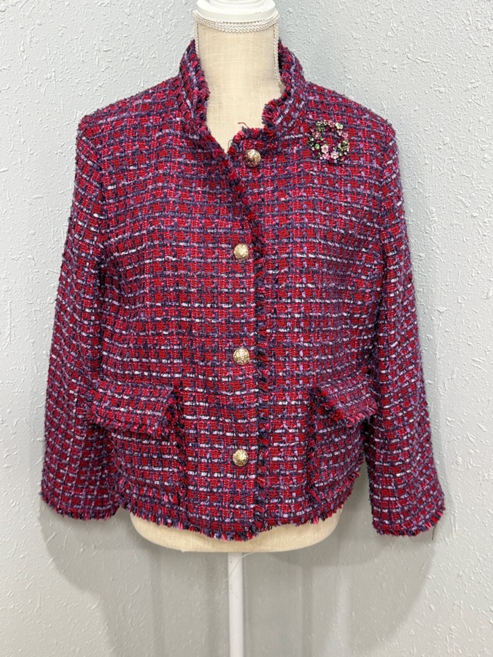 Talbots Tweed Blazer Button-Front Jacket - Picture 2 of 12